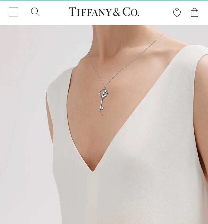 Tiffany Tiffany Victoria Collection Feather Key Necklace Selected German imported s925 sterling silver with thick gold plating Rose gold Platinum Two colors available