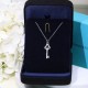 New   TIFFANY Tiffany Key Necklace   S925 Sterling Silver Precision version With logo  Chain length 45cm Adjustable   Tiffany