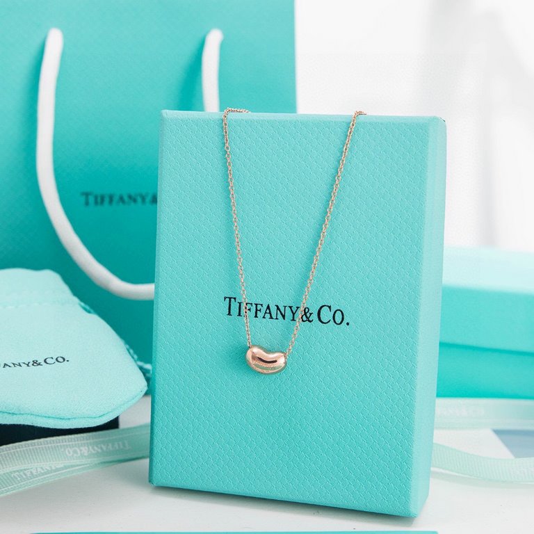 92 5tiffany Tiffany bean necklace Sterling silver material, has been asked by the guests of the Acacia beans to come  , positive and negative double band, front and hang tag with brand steel logo, in foreign countries ha