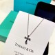 Seiko version of the Tiffany mini cross necklace    All kinds of tide people Netroots fashion Hundreds of matching Goddess   S925 Sterling Silver Tiff big brands with the same models   unique simple design simple style  