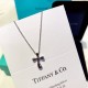 Seiko version of the Tiffany mini cross necklace    All kinds of tide people Netroots fashion Hundreds of matching Goddess   S925 Sterling Silver Tiff big brands with the same models   unique simple design simple style  