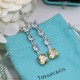 Tiffany Tiffany fine jewelry custom luxury tassel square yellow diamond earrings high-end custom original single 925 silver needle material micro-set full of diamonds to create a super flash texture awesome on the ear go