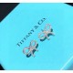 tiff Tiffany New Fan Bingbing the same full diamond butterfly   knot earrings matching suit Necklace This necklace is made with 5A high carbon diamond  S925 sterling silver to create a ring, the structure of the ring is 