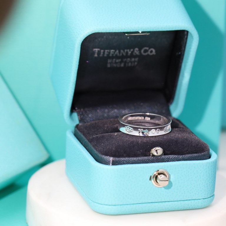 CNC Version Tiffany Tiffany 1897 Ring CNC Version S925 Sterling Silver Size 678# Plated Sterling Silver Color