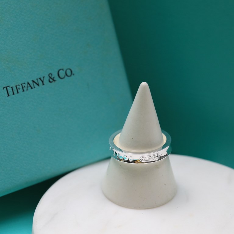 CNC Version Tiffany Tiffany 1897 Ring CNC Version S925 Sterling Silver Size 678# Plated Sterling Silver Color