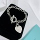 B626 Tiffany Tiffany Heart OT Bracelet Classic Hundred Counter new Hundred single product Authentic synchronization Real photography exquisite craftsmanship Popular Tiffany theme is always the focus of attention White go