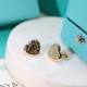 Tiffany Tiffany love heart stud earrings crafted in S925 sterling silver plated with 18k champagne color gold color white gold color. Airy and versatile  .