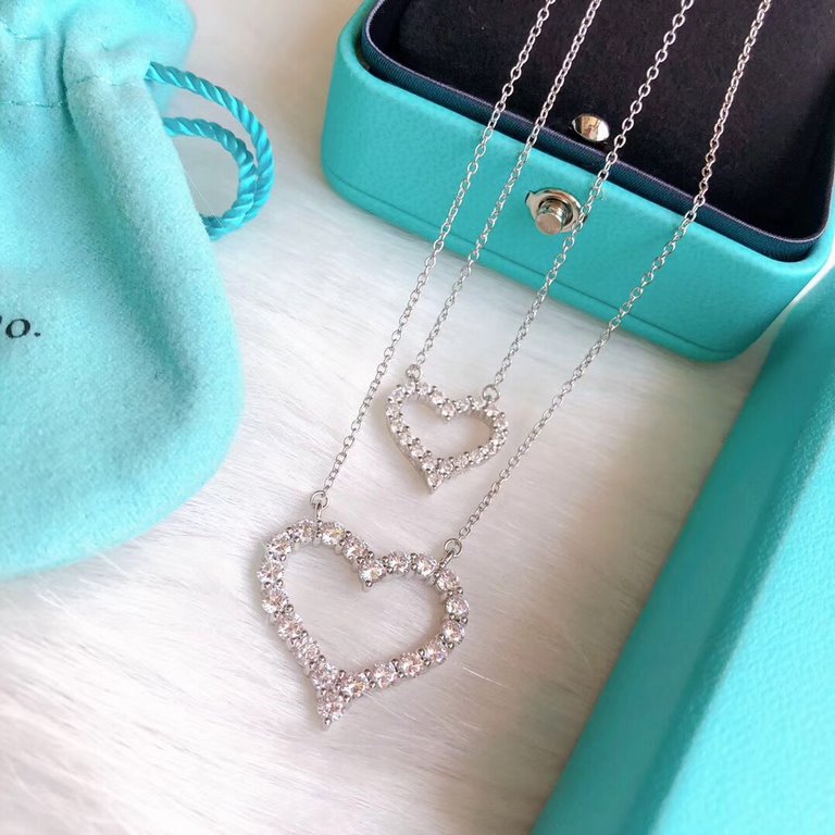 Tiffany Tiffany openworked heart necklace never out of fashion classic models large or small polished process to beat the market version of the rhythm of never enough to sell recognize my version of ultra-finish cost-eff