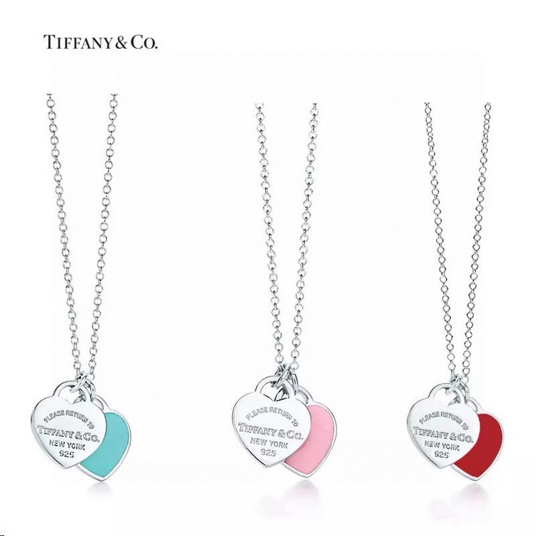 Pink Blue Red Heart Simple Classic Necklace! The classic logo is a perfect illustration of Tiffany.Inspired by a 1969 design, the Return to Tiffany collection is a classic symbol of Tiffany's excellence   ....