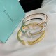 Tiffany Tiffany Summer New Polished Double T Open Bracelet Chunky Selected imported sub-gold material plated with thick gold, ultra-fine workmanship, the highest version on the market, in three colors