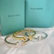 Tiffany Tiffany Summer New Polished Double T Open Bracelet Chunky Selected imported sub-gold material plated with thick gold, ultra-fine workmanship, the highest version on the market, in three colors