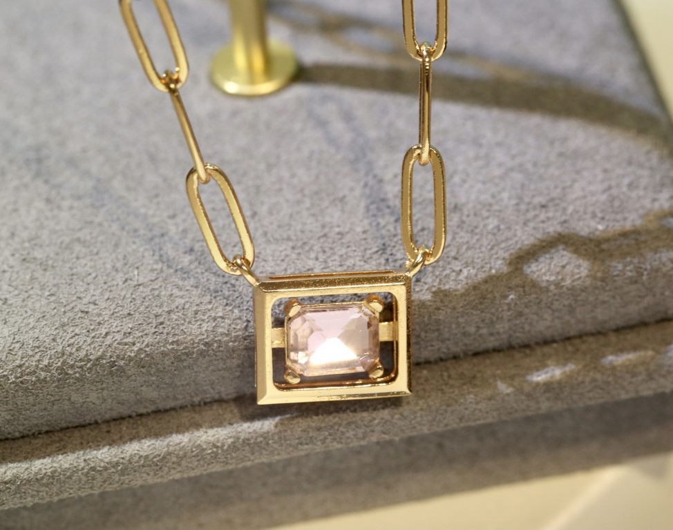 t home elegant purple square   necklace Pink and purple color is more girly A dainty feeling