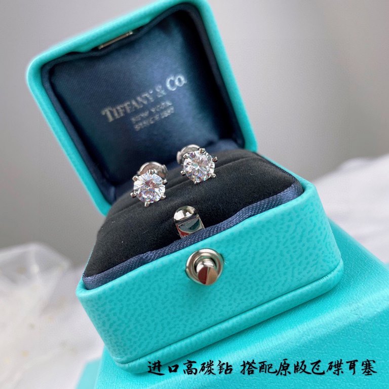 New upgraded version with original flying saucer earbuds, T Family Tiffany six claw earrings   Imported high carbon diamonds S925 sterling silver popular in Europe Space nanotechnology Imported put the real diamonds a pe