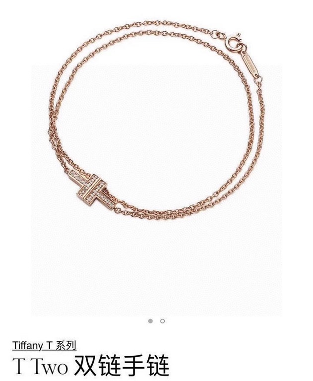 【Order level】tiff Tiffany smiley   double T double bracelet can be used as a necklace a variety of ways to wear  delicate and elegant models invincible good-looking style high-end customization of the original 925 sterli