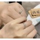 CNC version of the couple's ring Tiffany new witness modern beautiful love! S925 sterling silver material glossy letters ring   (U.S. code  6    7 8  9   number, couples universal    Tiffany three-dimensional double T ri