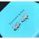 tiff Tiffany New Fan Bingbing the same full diamond butterfly   knot earrings matching suit Necklace This necklace is made with 5A high carbon diamond  S925 sterling silver to create a ring, the structure of the ring is 