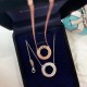 [Buy level] Tiffany Tiffany New listing! T two series Circle full of diamonds Double T necklace Selected original consistent imported s925 sterling silver material plating 18k rose gold using high carbon diamonds set by 