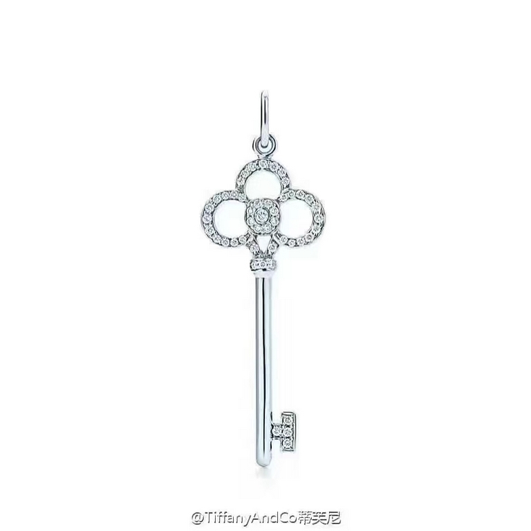 [OEM Grade] Tiffany Tiffany Heart Crown Key Original Necklace Solid seal with the highest version of the market imported high carbon diamonds Imported 925 sterling silver plated 18k gold Yang Mi same necklace Rose gold  