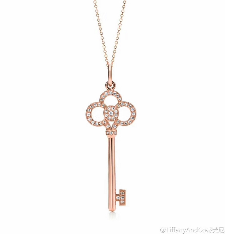 [OEM Grade] Tiffany Tiffany Heart Crown Key Original Necklace Solid seal with the highest version of the market imported high carbon diamonds Imported 925 sterling silver plated 18k gold Yang Mi same necklace Rose gold  