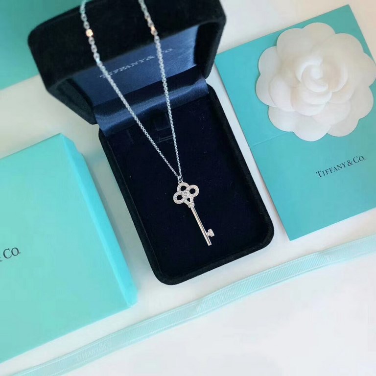 [OEM Grade] Tiffany Tiffany Heart Crown Key Original Necklace Solid seal with the highest version of the market imported high carbon diamonds Imported 925 sterling silver plated 18k gold Yang Mi same necklace Rose gold  