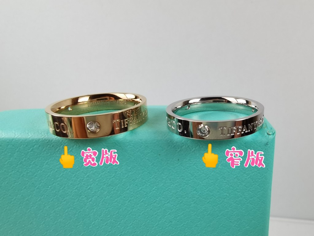 Tiffany 3 Diamonds Alphabet Ring  Tiffany Three Lifetimes Couple   Style  [Wide] [Narrow] White Gold, Rose Gold Two Colors 5#6#7#8#9#10# Sufficient Yardage