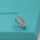 New Tiffany knot ring   glossy matte gold with original logo   the beauty of the breathtaking this year's hottest new models   Tiffany ring   [925] plating 18k gold thick gold plating size 678#.