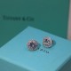 Tiffany Tiffany Pink and White Bicolor Diamond Stud Earrings High-carbon diamonds High-version Tiffany stud earrings in S925 sterling silver  .