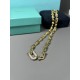 Tiffany necklace Tiffany big gold chain small gold ball, the more simple to wear the more the need for jewelry to add support, chain necklace metal lines interlocking around, there is a kind of cool industrial wind, but 