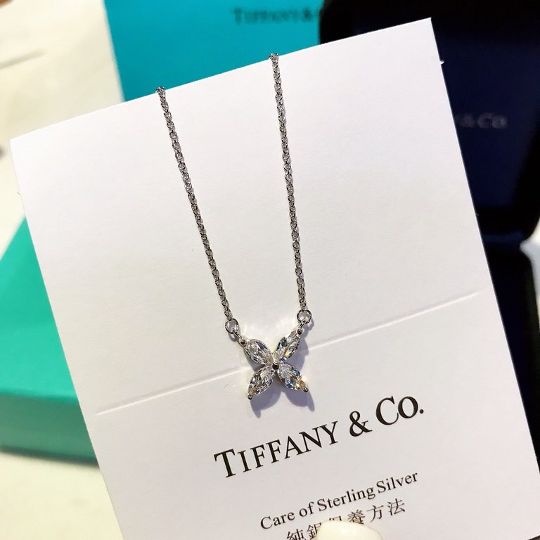 Tiffany Tiffany Super beautiful a snowflake horse eye zirconia necklace    design craftsmanship, layered, extremely perfect   High-end customized 925 sterling silver version, fine craftsmanship, fine electricity thick go