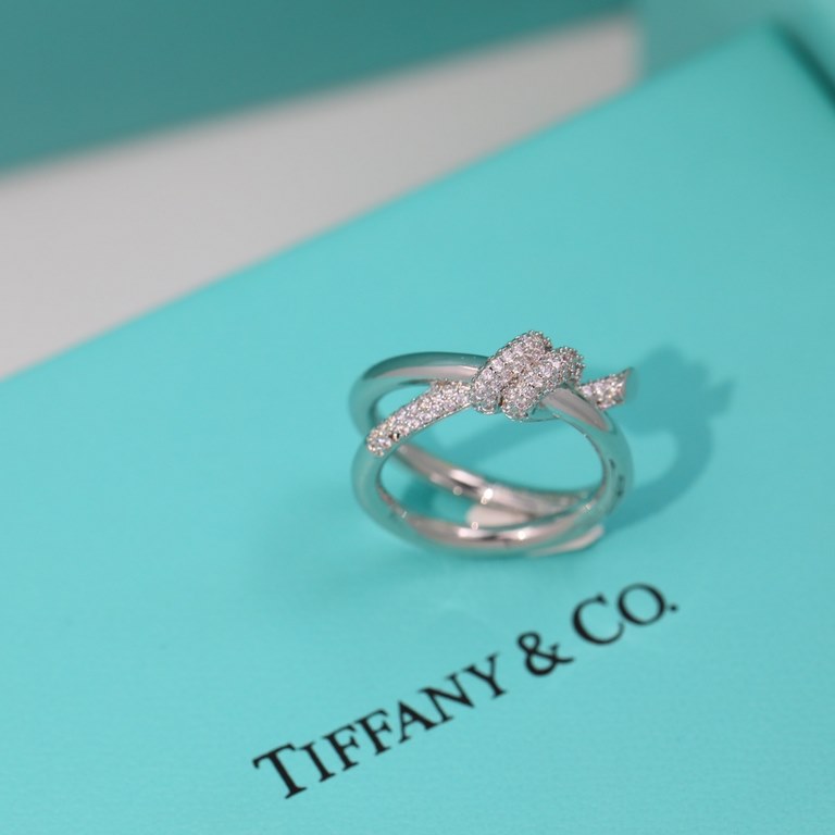 New Tiffany Rope Ring   Sub-gold with original logo  Breathtaking beauty of this year's hottest new models  Tiffany ring  [925] plated 18k gold thick gold plating Size 678#.