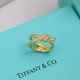 New Tiffany Rope Ring   Sub-gold with original logo  Breathtaking beauty of this year's hottest new models  Tiffany ring  [925] plated 18k gold thick gold plating Size 678#.