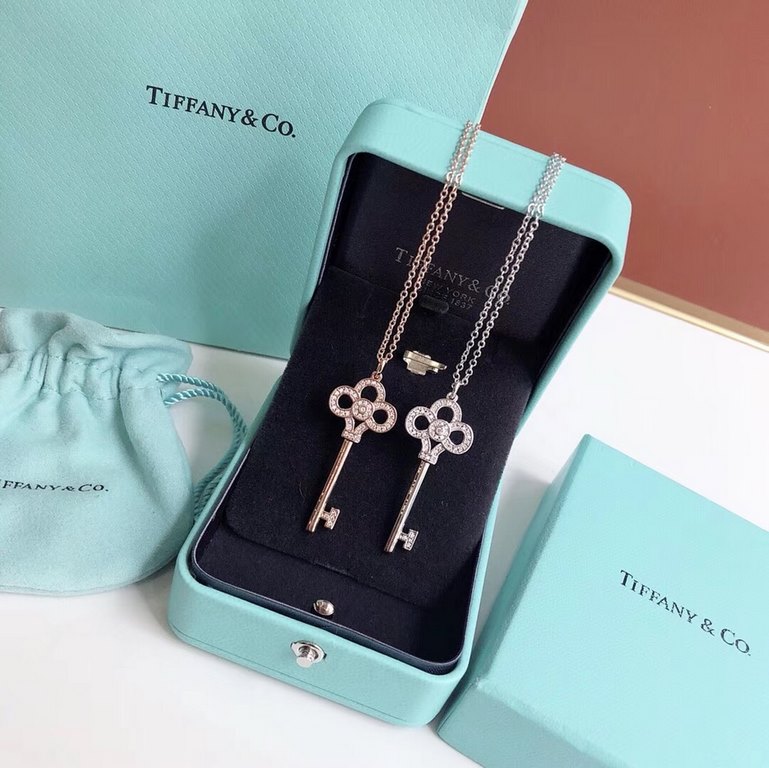 Tiffany Tiffany Keys Classic Key Necklace One of tiffany's classic pieces, this super versatile necklace is made of original custom crafted Ag925 sterling silver in rose gold and platinum.