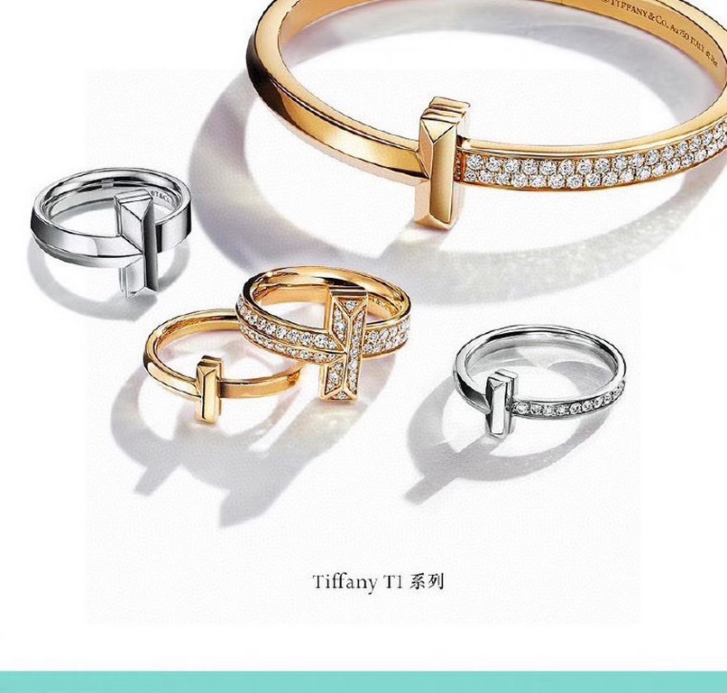 Tiffany tiff T1 Collection New Single T Wide Polished Ring Exclusive High-end Customization Yang Mi Goddess Designed to highlight the exquisite elegance and understated bloom of self-confidence Very delicate and eye-catc