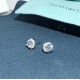 Seiko version New summer must-have shiny  tiffany Tiffany new luxury round diamond stud earrings earrings series    High-end custom 925 sterling silver micro-set high-carbon diamond earrings   Fried chicken fried chicken