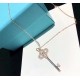 [OEM Grade] Tiffany Tiffany Heart Crown Key Original Necklace Solid seal using the highest version of the market imported high-carbon diamonds Imported 925 sterling silver plated 18k gold Yang Mi same necklace rose gold 