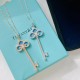 B886  Tiffany Tiffany 22 Years Limited Edition Keys Collection Iris Turquoise Diamonds Key Necklace One of tiffany's classic creations, super versatile. Crafted in S925 sterling silver with natural turquoise original cus