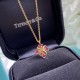 Thick gold plated, v gold material.      Tiffany Classic Cross Pink Diamonds Necklace, Presenting Elegant with a sweet one, electroplated with thick gold High-end luxury atmosphere