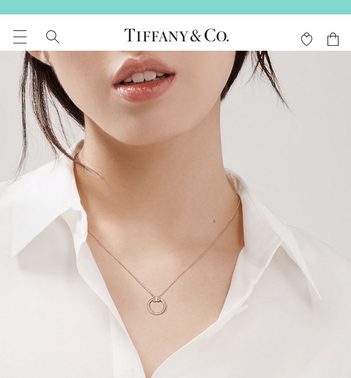 B214  [Buy level] Tiffany Tiffany 21 years new listing! T two series circle square diamonds double T necklace Selected original consistent imported s925 sterling silver material plating 18k rose gold using high carbon di