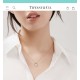 B214  [Buy level] Tiffany Tiffany 21 years new listing! T two series circle square diamonds double T necklace Selected original consistent imported s925 sterling silver material plating 18k rose gold using high carbon di