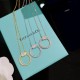 B214  [Buy level] Tiffany Tiffany 21 years new listing! T two series circle square diamonds double T necklace Selected original consistent imported s925 sterling silver material plating 18k rose gold using high carbon di