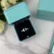 V Gold Plated 1.0 MIMO [Tiffany Mother of Pearl Double T Ring] Finished Version T Square Ring  by Tiffany Set with White Mother of Pearl  Blue Turquoise Square The ring and bracelet have a more striking and bold silhouet