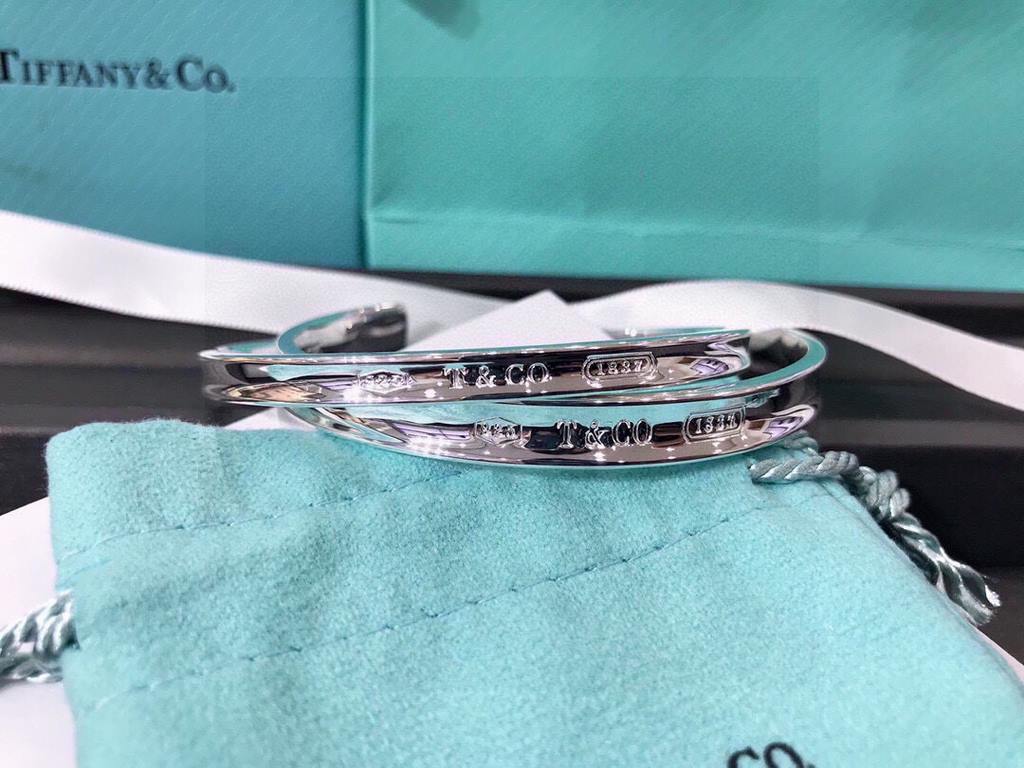 Forever 1837, Tiffany bracelet 52 0Couple bracelet, Recommended model  Tiffany Tiffany 1837 Collection Letters Open Bracelet Classic works Selected original consistent s925 sterling silver material plating 18k platinum N