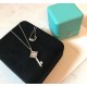 [Buy Grade] Tiffany Tiffany Classic T Family Key  Necklace Solid Back Cover  Necklace High-end 925 Sterling Silver Setting Adopting the highest version of imported high carbon diamonds in the market  Dazzling splendor, b