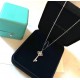 [Buy Grade] Tiffany Tiffany Classic T Family Key  Necklace Solid Back Cover  Necklace High-end 925 Sterling Silver Setting Adopting the highest version of imported high carbon diamonds in the market  Dazzling splendor, b