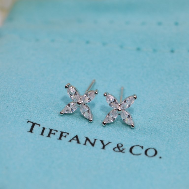 Tiffany Earrings  9 2  5 Tiffany Eight Hearts and Eight Arrows Tiffany Luxury Horse Eye Full Diamond Flower Cluster Series Horse Eye Drill Earrings    Celebrity Luxury Big Brand High Grade   Bursting Flash Specialty Qual