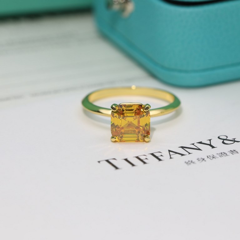 Square Diamond Solitaire Ring   [925] Tiffany Tiffany's latest   Square Diamond   Ring Featuring a four claw setting structure, high quality original customized 925 Sterling Silver setting The square shaped setting claws