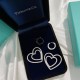 AA275  Tiffany Tiffany double heart earrings never out of fashion classic models polished process is better than all kinds of market version is never enough to sell the rhythm of the rhythm of the recognition of my versi