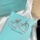 AA275  Tiffany Tiffany double heart earrings never out of fashion classic models polished process is better than all kinds of market version is never enough to sell the rhythm of the rhythm of the recognition of my versi