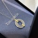 C276  Tiffany   models Tiffany 23C new circle full of diamonds color separation necklace simple atmosphere versatile non-fading non-allergic body S925 sterling silver material plating thick gold fashionable timeless mode