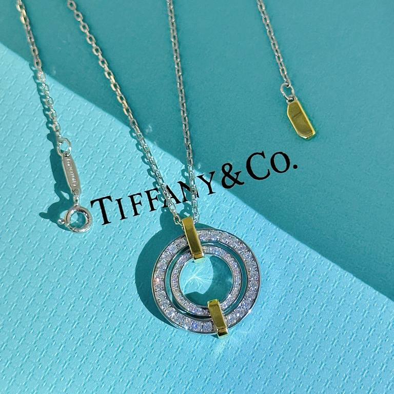 C276  Tiffany   models Tiffany 23C new circle full of diamonds color separation necklace simple atmosphere versatile non-fading non-allergic body S925 sterling silver material plating thick gold fashionable timeless mode